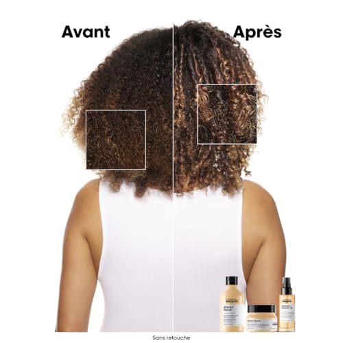 L'Oréal Professionnel, Shampoing Réparateur Instantané, Cheveux Secs & Abîmés, Nourrit Intensément la Fibre, Répare & Renforce les Zones Fragilisées, Absolut Repair, Serie Expert, 300ml