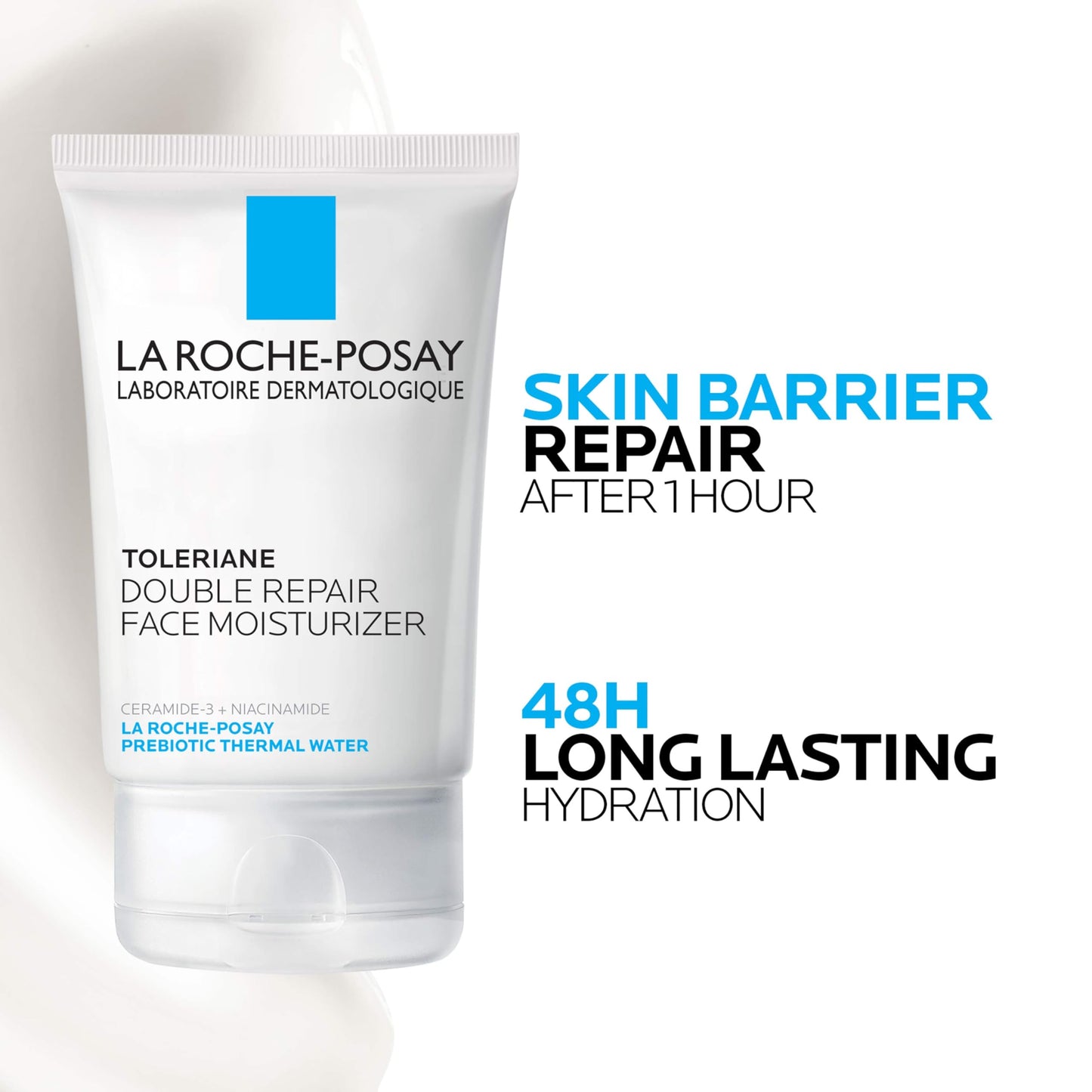 La Roche-Posay Toleriane Double Repair Face Moisturizer | Crème hydratante quotidienne pour le visage avec céramide et niacinamide pour tous les types de peau | Sans huile | Sans parfum