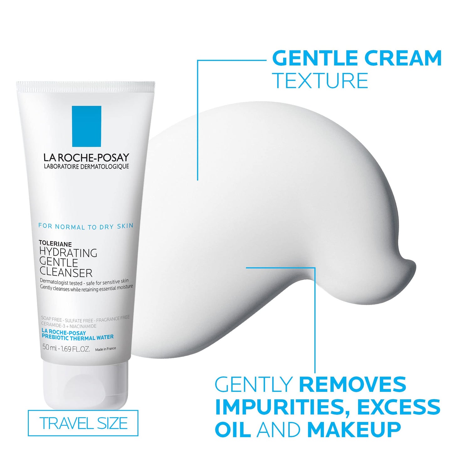 La Roche-Posay Toleriane Double Repair Face Moisturizer | Crème hydratante quotidienne pour le visage avec céramide et niacinamide pour tous les types de peau | Sans huile | Sans parfum