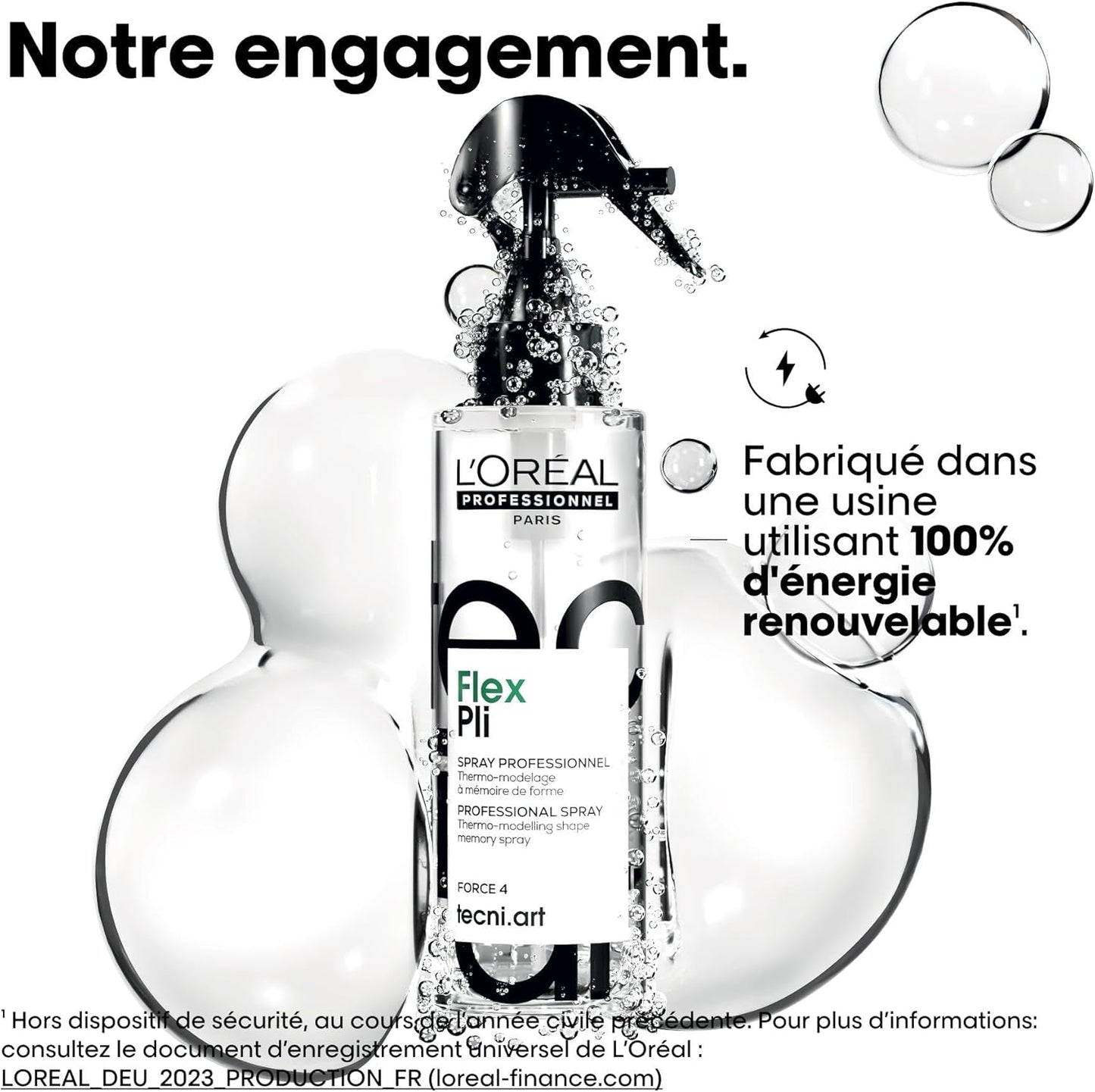 L'Oréal Professionnel, Spray Thermo-Modelant Pli, Force 4, Fixation Forte, Mémoire de Forme & Adhérence, Coiffures Ondulées avec Volumes & Boucles Dynamiques, Tecni Art 190 ml