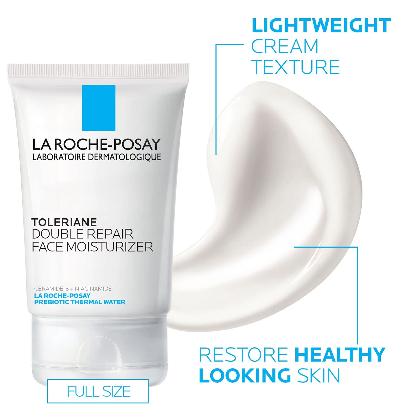 La Roche-Posay Toleriane Double Repair Face Moisturizer | Crème hydratante quotidienne pour le visage avec céramide et niacinamide pour tous les types de peau | Sans huile | Sans parfum