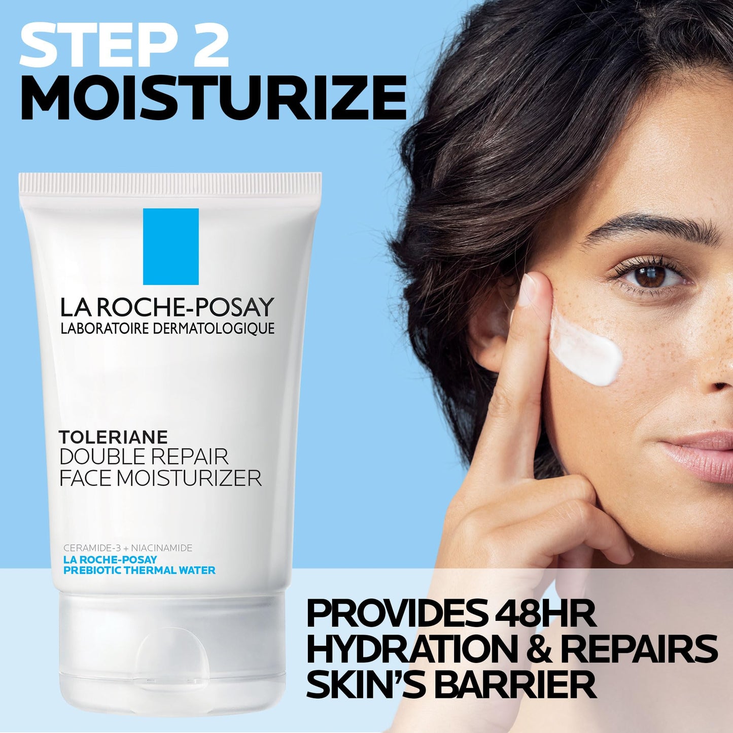 La Roche-Posay Toleriane Double Repair Face Moisturizer | Crème hydratante quotidienne pour le visage avec céramide et niacinamide pour tous les types de peau | Sans huile | Sans parfum